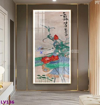 File in trần Tranh trang trí lối vào 1 tấm LV136 (bản gốc 3D) sống động