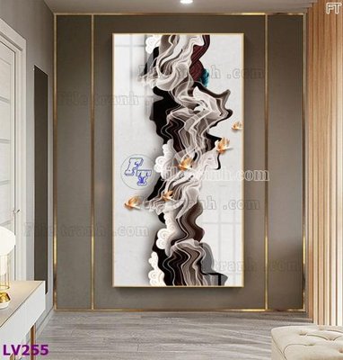 File tranh gốc in trần nhà Tranh trang trí lối vào 1 tấm LV255 3D