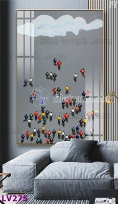 File tranh Tranh trang trí lối vào 1 tấm LV275 (bản gốc) in lụa 5D