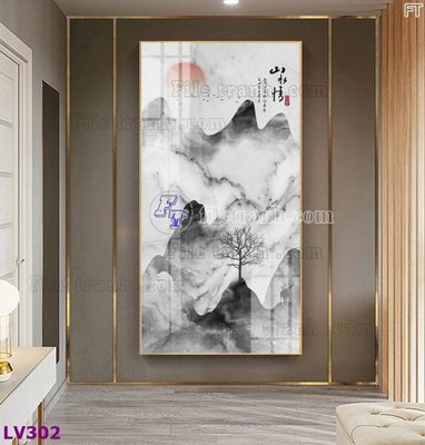 File in lụa Tranh trang trí lối vào 1 tấm LV302 (tân cổ điển) Tranh trang trí lối vào 1 tấm LV302