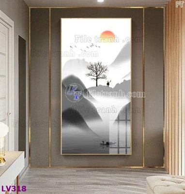 File gốc Tranh trang trí lối vào 1 tấm LV318 (in lụa) trang trí tường