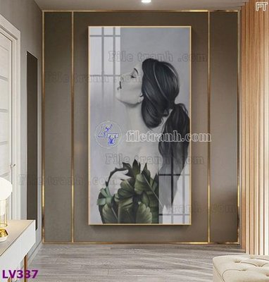 File tranh gốc in trần nhà Tranh trang trí lối vào 1 tấm LV337 3D