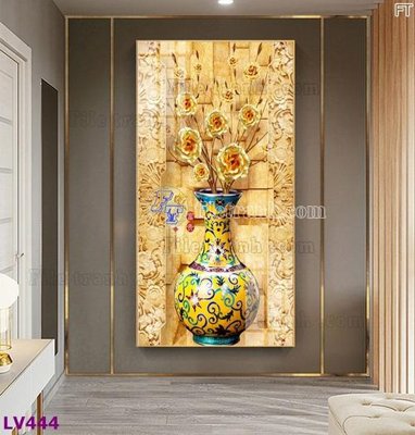 File tranh in tráng gương Tranh trang trí lối vào 1 tấm LV444 (siêu nét)