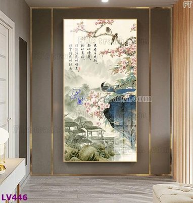 File gốc Tranh trang trí lối vào 1 tấm LV446 (ảnh chi tiết) để in lụa