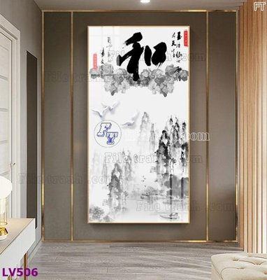 File in mica Tranh trang trí lối vào 1 tấm LV506 (bản gốc) làm vách ngăn