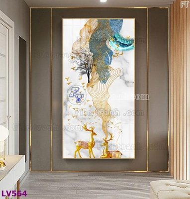 Tải file Tranh trang trí lối vào 1 tấm LV564 (gốc) chủ đề hoa sen