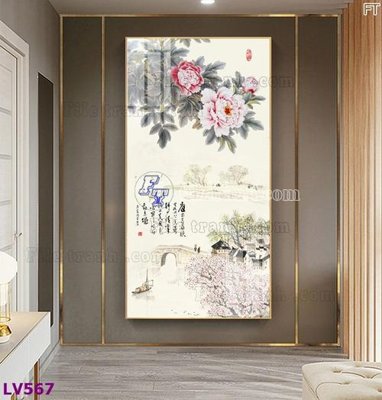 Tải file Tranh trang trí lối vào 1 tấm LV567 (gốc) chủ đề phong thủy