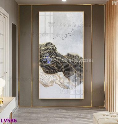 File tranh Tranh trang trí lối vào 1 tấm LV586 (bản gốc) in lụa 3D