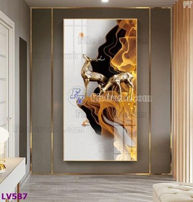 Download file gốc Tranh trang trí lối vào 1 tấm LV587 (in lụa) cao cấp