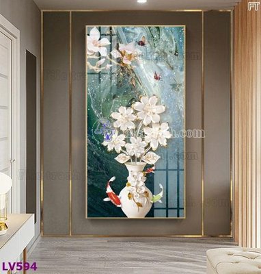 Ảnh gốc file in lụa Tranh trang trí lối vào 1 tấm LV594 chi tiết