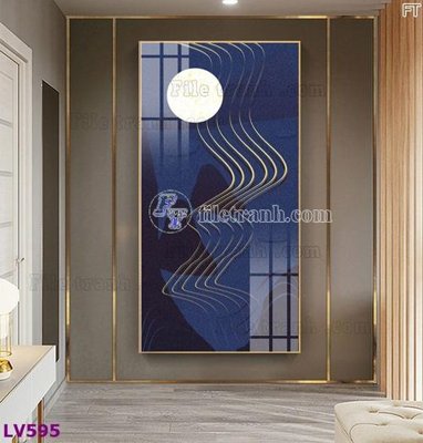 File gốc Tranh trang trí lối vào 1 tấm LV595 (in lụa) hoa văn cổ điển