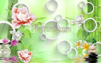 File gốc Tranh trang trí Spa làm đẹp MP118 (in lụa) họa tiết 3D