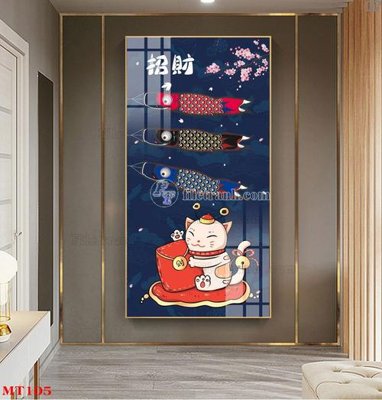 File tranh trang trí File tranh con mèo thần tài MT105 (tải file gốc)