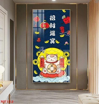 File ảnh File tranh con mèo thần tài MT112 (gốc) in decal dán tường