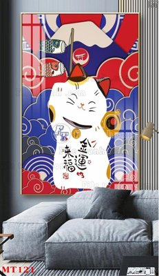 File tranh File tranh con mèo thần tài MT121 (gốc) chủ đề tĩnh vật
