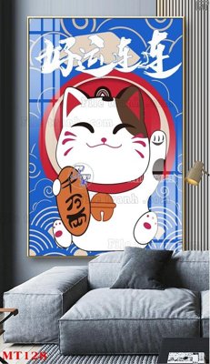 File PSD File tranh con mèo thần tài MT128 (bản gốc) cho nhà in