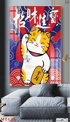 Chi tiết file ảnh File tranh con mèo thần tài MT135 sắc nét