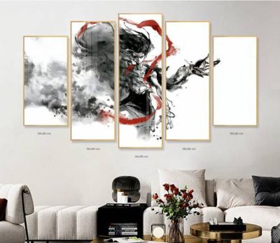 Chi tiết file ảnh File in tranh bộ 5 tấm natra ma đồng giáng thế NA1195 sắc nét