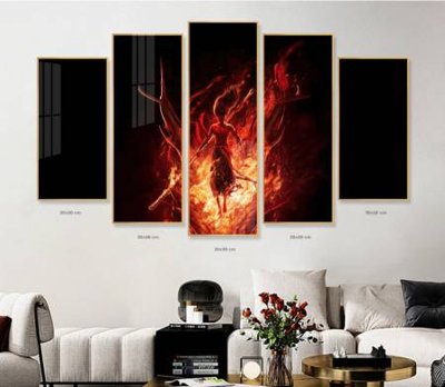 File tranh in tráng gương File in tranh bộ 5 tấm natra ma đồng giáng thế NA1204 (siêu nét)