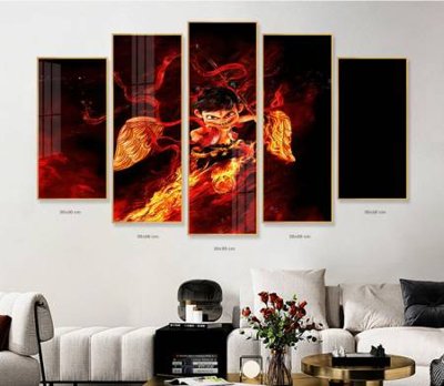 File PSD File in tranh bộ 5 tấm natra ma đồng giáng thế NA1208 (nguyên bản) cho thiết kế