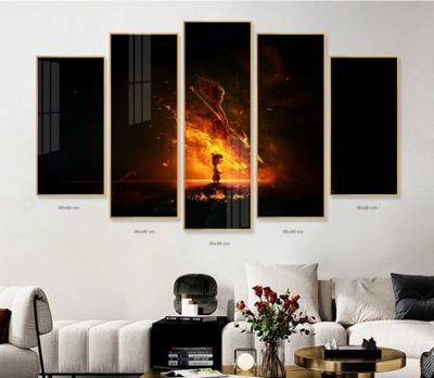 File tranh File in tranh bộ 5 tấm natra ma đồng giáng thế NA1210 (bản gốc) trang trí văn phòng