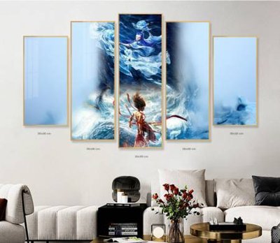 Tải file File in tranh bộ 5 tấm natra ma đồng giáng thế NA1214 (PSD) cho in tranh 3D