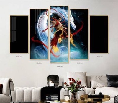 File in lụa File in tranh bộ 5 tấm natra ma đồng giáng thế NA1216 (hoa văn) File in tranh bộ 5 tấm natra ma đồng giáng thế NA1216