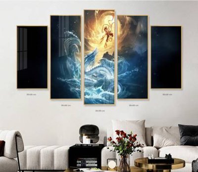 File PSD File in tranh bộ 5 tấm natra ma đồng giáng thế NA1222 (gốc) cho designer