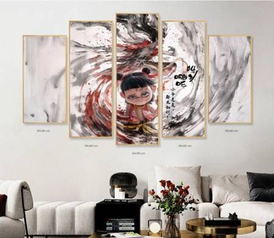 Tải file File in tranh bộ 5 tấm natra ma đồng giáng thế NA1227 (ảnh gốc) in tranh kính