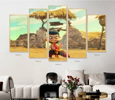 File gốc File in tranh bộ 5 tấm natra ma đồng giáng thế NA1233 (PSD/TIFF) độ phân giải cao