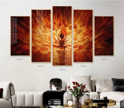 File PSD in ấn File in tranh bộ 5 tấm natra ma đồng giáng thế NA1239 (chất lượng cao)