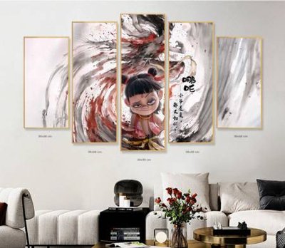 File gốc File in tranh bộ 5 tấm natra ma đồng giáng thế NA1243 (bản quyền) cho in ấn