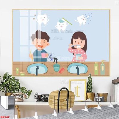 File tranh File gốc tranh in nha khoa NK147 (bản gốc) in lụa 5D