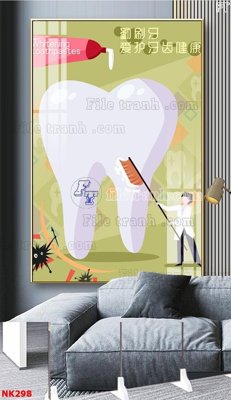 File tranh File gốc tranh in nha khoa NK298 (bản gốc) in lụa 3D
