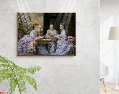 File in lụa Tranh phục hưng nhân vật châu âu NT102 (chất lượng cao) Tranh phục hưng nhân vật châu âu NT102