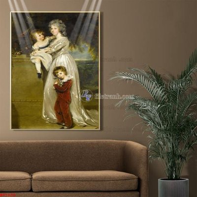 Download file gốc Tranh phục hưng nhân vật châu âu NT1039 (in lụa) hoa lá