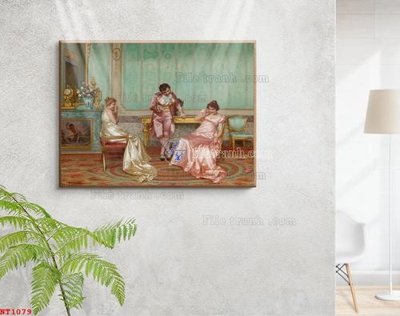 Tải file Tranh phục hưng nhân vật châu âu NT1079 (PSD) cho in tranh kính