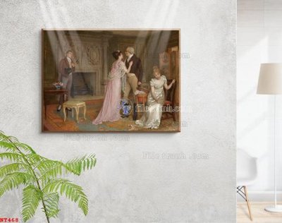 File gốc Tranh phục hưng nhân vật châu âu NT468 (in mica) trang trí