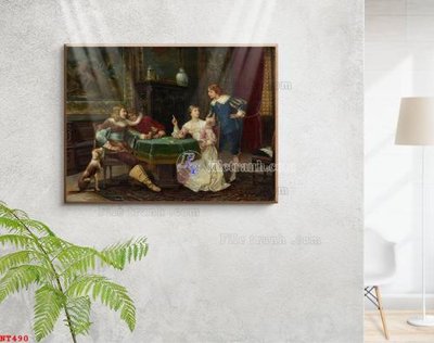 File gốc in tráng gương Tranh phục hưng nhân vật châu âu NT490 chi tiết