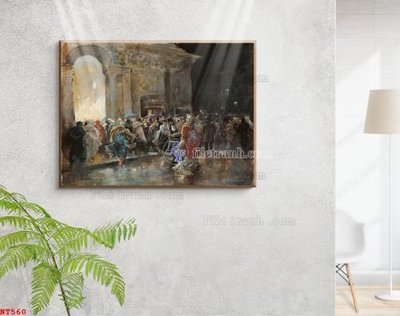 File in ấn Tranh phục hưng nhân vật châu âu NT560 (bản gốc) sắc nét