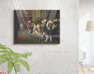 File in lụa Tranh phục hưng nhân vật châu âu NT571 (hoa văn) Tranh phục hưng nhân vật châu âu NT571