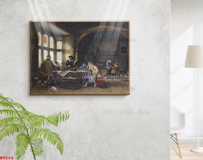 File gốc in mica Tranh phục hưng nhân vật châu âu NT604 chất lượng