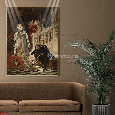 Ảnh gốc file in lụa Tranh phục hưng nhân vật châu âu NT633 chi tiết