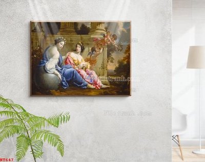 Download file gốc Tranh phục hưng nhân vật châu âu NT647 (in lụa) nghệ thuật