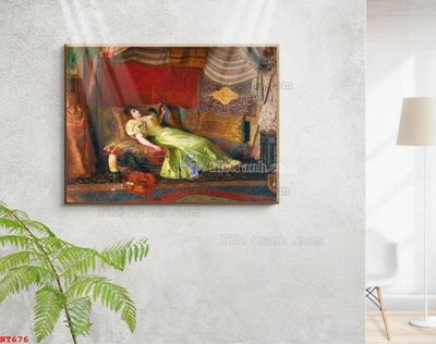 File gốc Tranh phục hưng nhân vật châu âu NT676 (in mica) trang trí