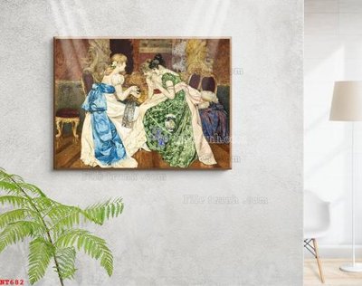 File in trần Tranh phục hưng nhân vật châu âu NT682 (file gốc) phong thủy