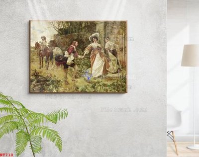 Download file gốc Tranh phục hưng nhân vật châu âu NT710 (in mica) trong suốt