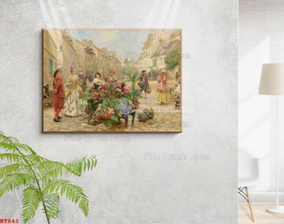 Ảnh mô tả file gốc in mica Tranh phục hưng nhân vật châu âu NT842