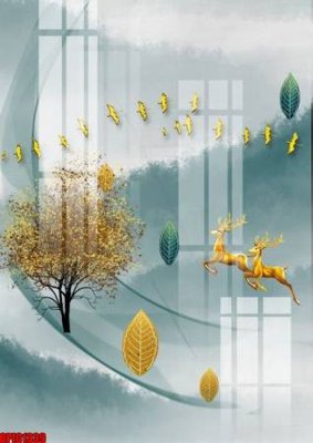 File tranh file tranh bộ decor in treo tường tráng gương OPIC1339 (bản gốc) in lụa 3D