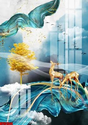 Tải file file tranh bộ decor in treo tường tráng gương OPIC1344 (gốc) chủ đề tâm linh